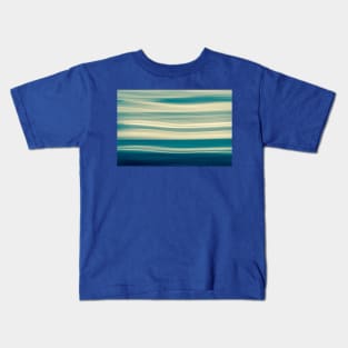 Blue tones on coastal abstract wavy clouds over horizon Kids T-Shirt